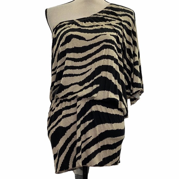 Lane Bryant Dresses & Skirts - LANE Bryant Zebra One Shoulder Mini Dress 26/28